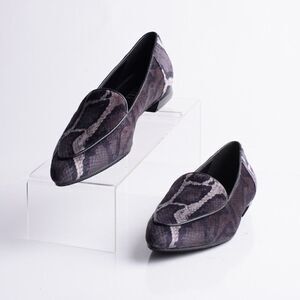 Vaneli Womens Kelvin Black Gray Snake Velvet Loafers Moccasins Flats shoes Sz 6